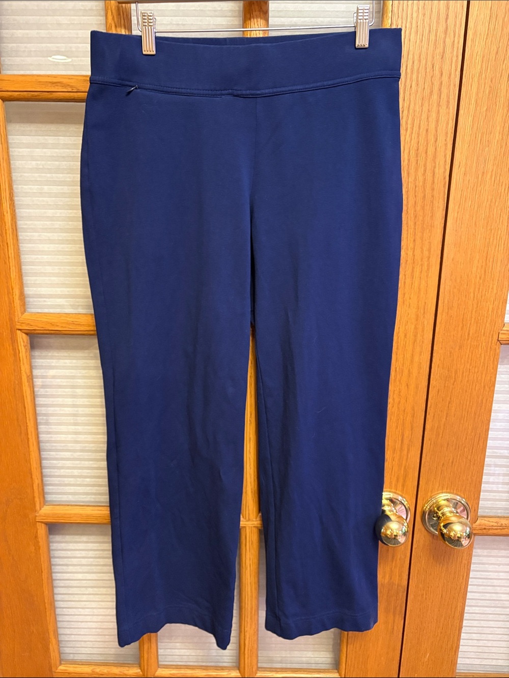 EUC Lands' End Women's Straight-Leg Pull-On Pants in Navy